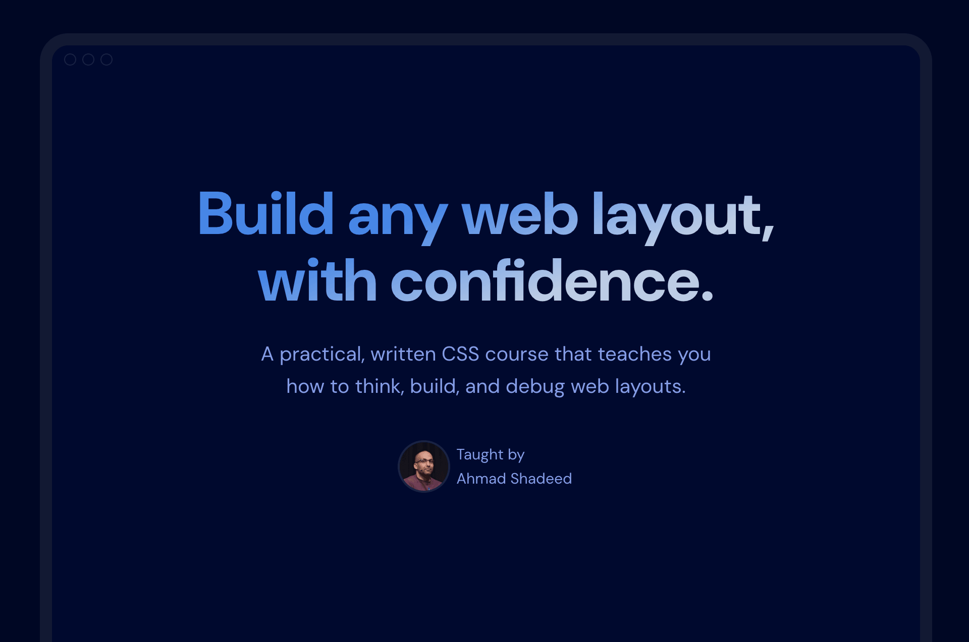 A screenshot of the Layout Maestro course landing page