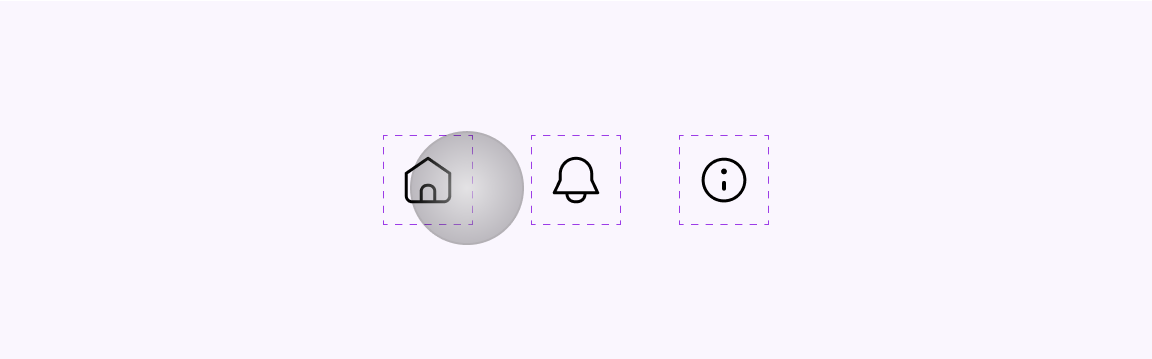 A figure that shows the target items with larger spacing between them; this will reduce the chance to tap an item by mistake.