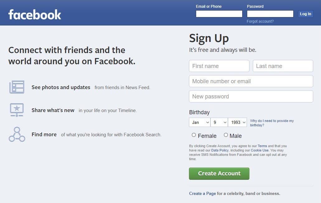 Facebook login in facebook login in