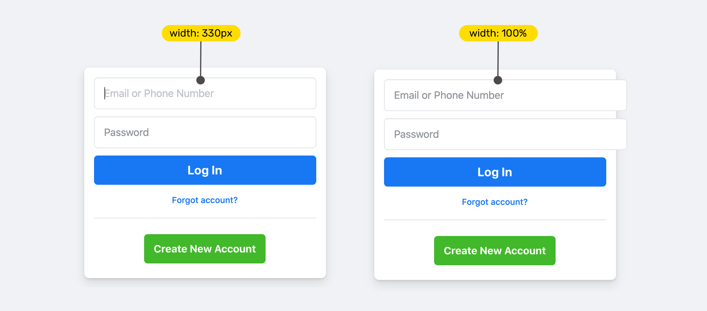 Facebook SignUp Login Form Design