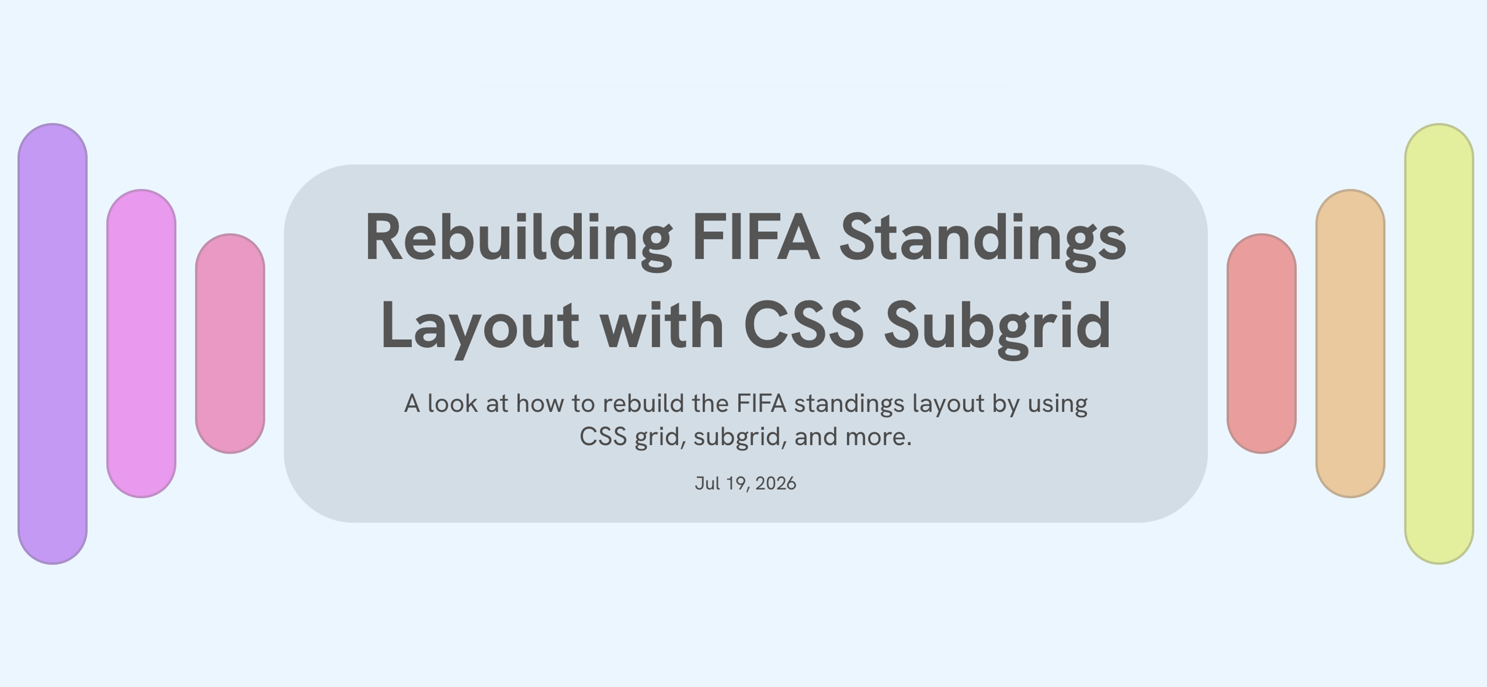 Rebuilding FIFA Standings Layout with CSS Subgrid