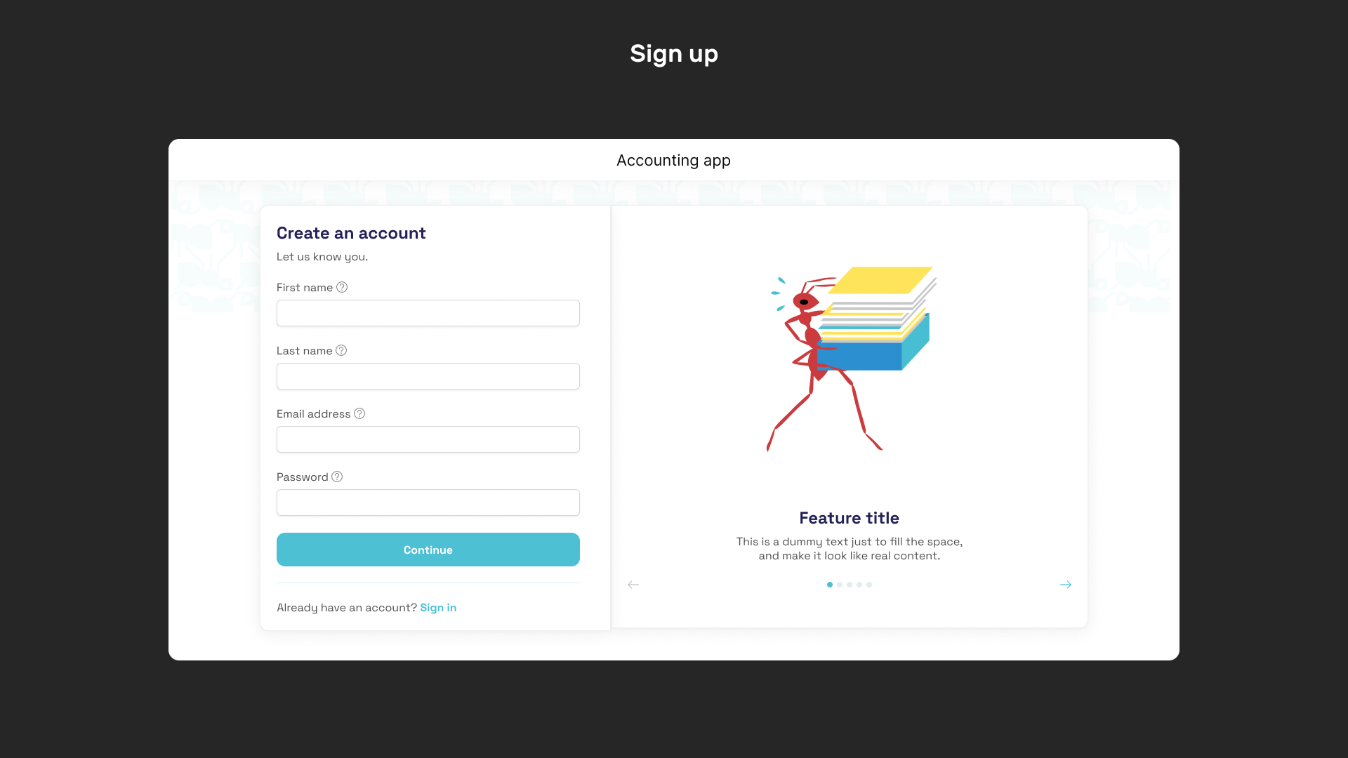 Overview wireframe