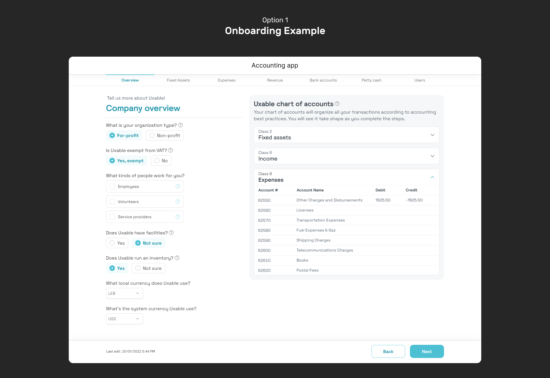 Fixed assets wireframe